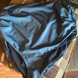 Albion Fit Steel Blue Ruched High Waisted Bottom